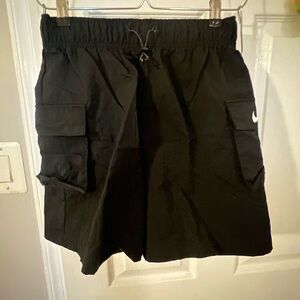 Nike Women's Black Athletic Cargo Shorts with Drawstring